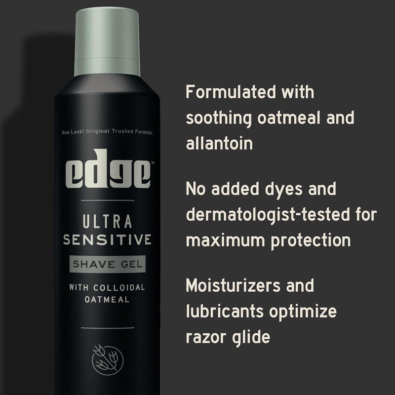 Edge Ultra Sensitive Shave Gel for Men - 7 Ounce (Pack of 6) - Image 3