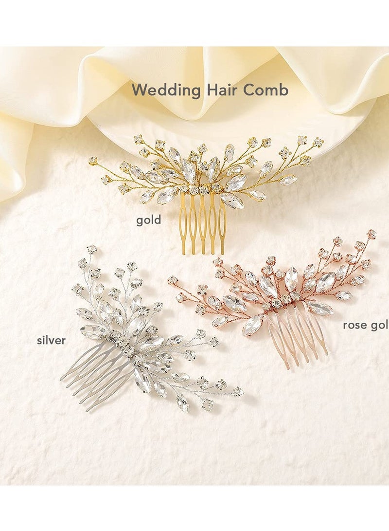 JAKAWIN Jakawin Bride Wedding Hair Comb Crystal Hair Piece Silver Rhinestone Headpiece Bridal Hair Accessories for Women HC113 (Silver)  - Image 2
