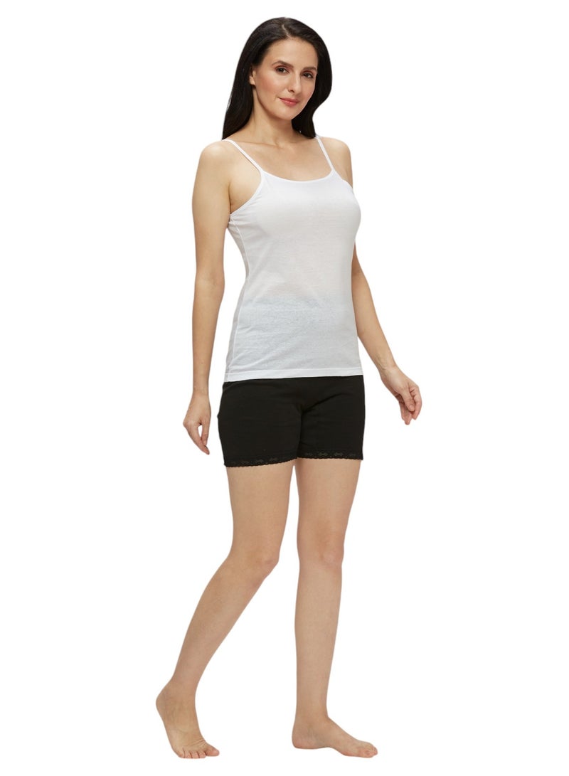 BYC WOMEN'S COTTON CAMISOLE - WHITE - Image 2