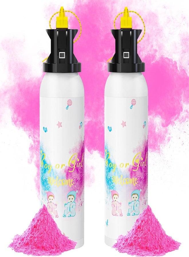 SRG Large Gender Reveal Fire Extinguisher Color Blaster | 2 Packs Baby Girl Pink Gender Reveal Extinguisher | Pink Smoke for Gender Reveal Party & Ideas | Long Lasting（Pink） - Image 1