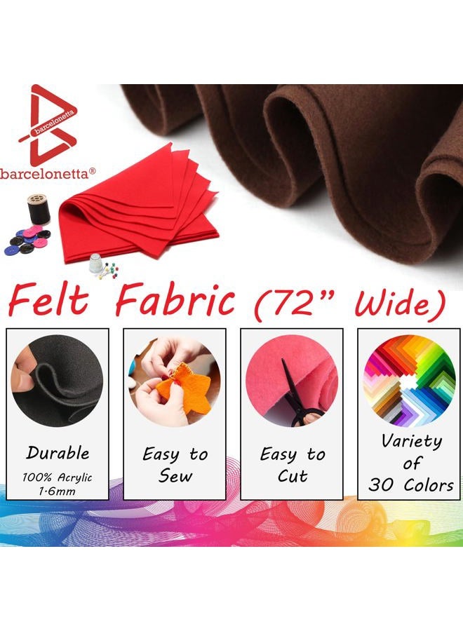 Barcelonetta Felt Fabric | 72" Wide | 1.6mm Thick | Acrylic & Soft | Felt by The Yard | Felt for DIY Crafts, Projects, Sewing (Charcoal, Half Yard) - Image 3