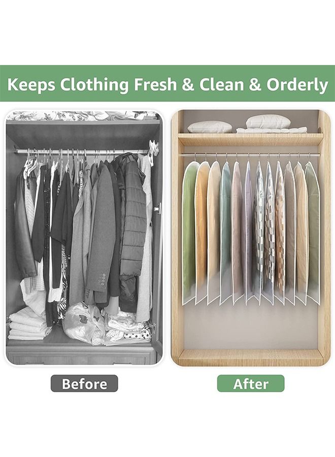 CityRiya-Long Garment Bags Clothes Covers Breathable Dress Bag Dust Proof Suit Protector for Storage Plastic Garment Bags with Zipper for Hanging Long Dress, Robes, Bags, Coat (24'' x 32''/12 Pack) - Image 4