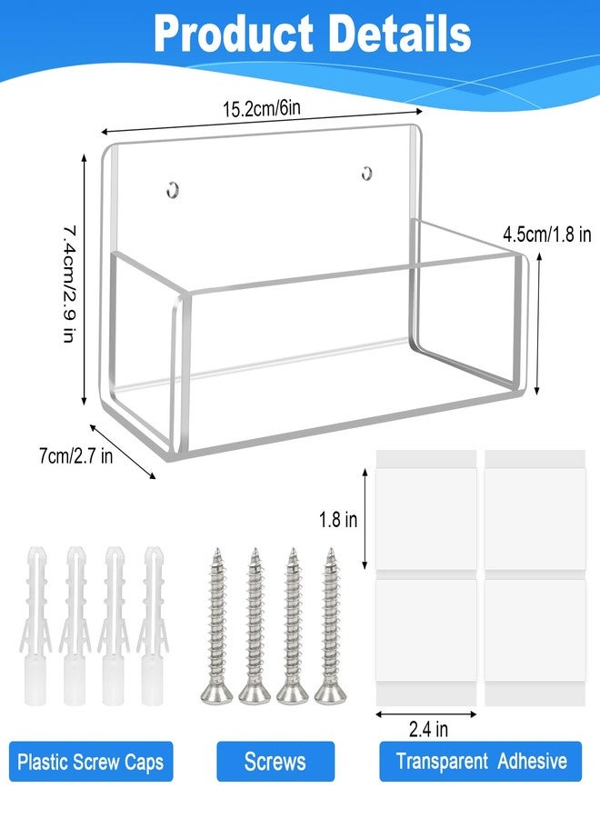 Douildhaiy Acrylic Spice Rack Wall Mount-6 Inch, Clear Spice Shelf Storage Holder, 4 Pack Hanging Seasoning Rack Organizer for Cabinet Door, Cupboard or Wall Kitchen (Adhesive or Screw) - Image 3