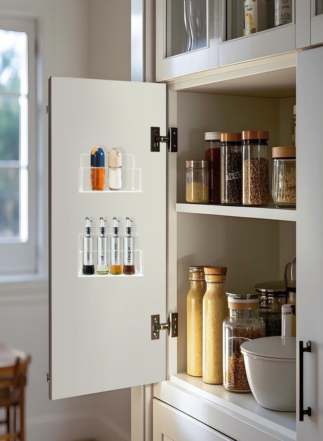 Douildhaiy Acrylic Spice Rack Wall Mount-6 Inch, Clear Spice Shelf Storage Holder, 4 Pack Hanging Seasoning Rack Organizer for Cabinet Door, Cupboard or Wall Kitchen (Adhesive or Screw) - Image 4
