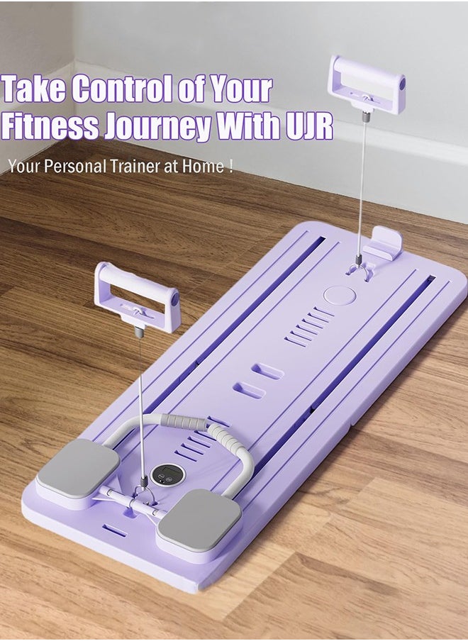 Garlo Workout Equipment: Multifunction Automatic Rebound Abdominal Wheel - Foldable Home Gym Exercise Fitness Equipment Push Up Board for Strength Training Core Workout with Knee Pad Timer  - Image 2