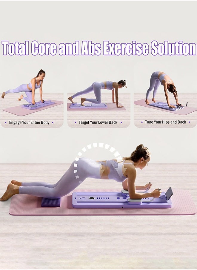 Garlo Workout Equipment: Multifunction Automatic Rebound Abdominal Wheel - Foldable Home Gym Exercise Fitness Equipment Push Up Board for Strength Training Core Workout with Knee Pad Timer  - Image 3