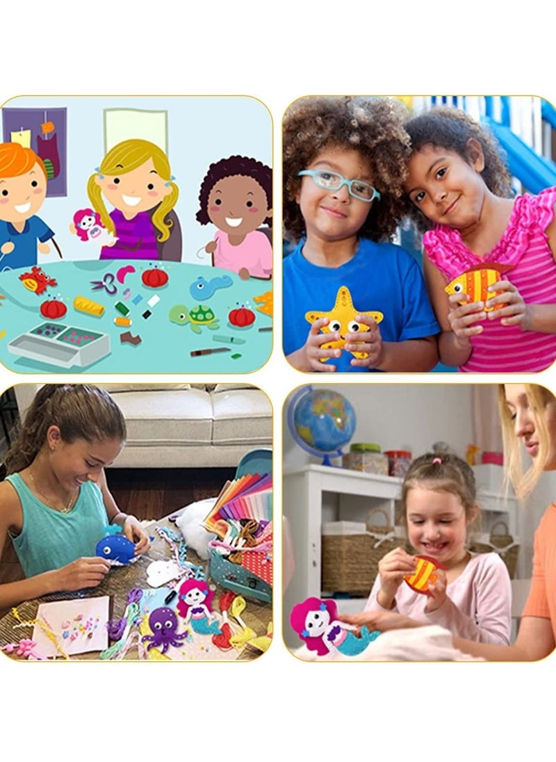 Y&D Sea Animals Sewing Kit Make Your Own Ocean Mermaid DIY Felt Craft Gifts for Beginner Kids Educational Art Supplies Set of 8  - Image 4