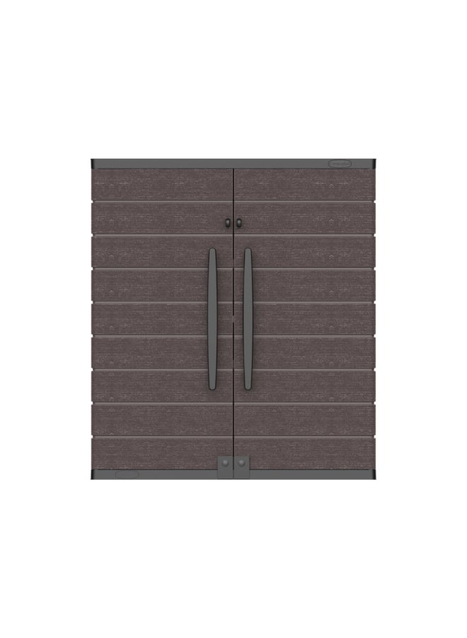 Cosmoplast Cedargrain Vertical Storage Short Cabinet Dark Brown 90 x 47 x 81 cm IFOFST003DW  - Image 3