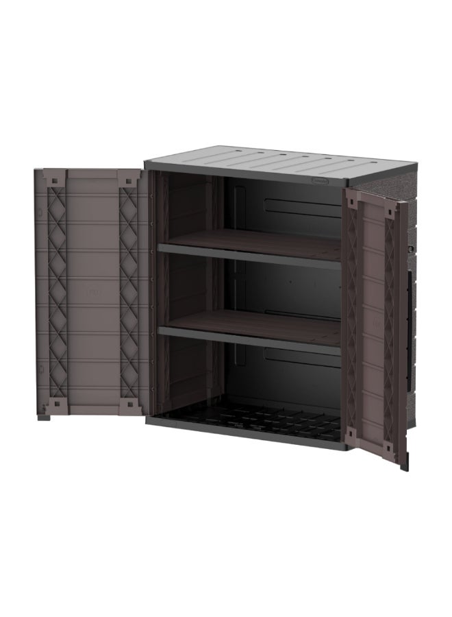 Cosmoplast Cedargrain Vertical Storage Short Cabinet Dark Brown 90 x 47 x 81 cm IFOFST003DW  - Image 2