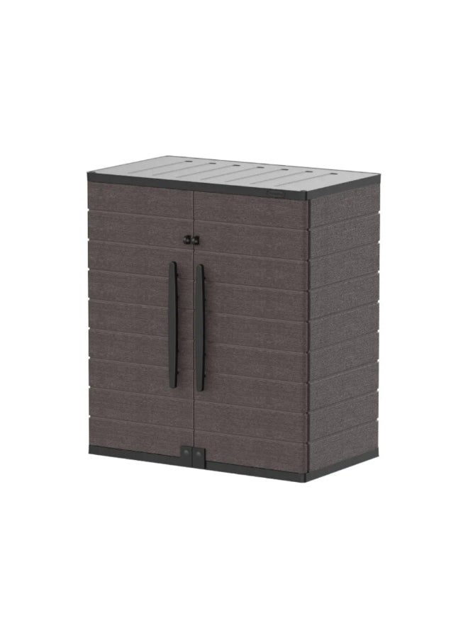 Cosmoplast Cedargrain Vertical Storage Short Cabinet Dark Brown 90 x 47 x 81 cm IFOFST003DW  - Image 1