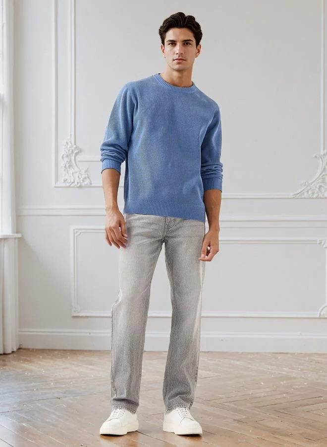 Splash FAV Men's Crew Neck Textured Sweater