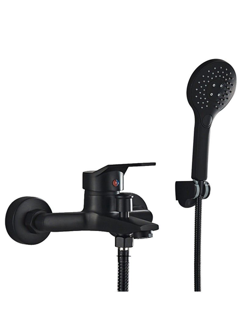 ارواق برشڈ نکل باتھ ٹب ٹونٹی وال ماؤنٹ مکسر ٹیپ ہینڈ شاور ٹب فلر - Image 1