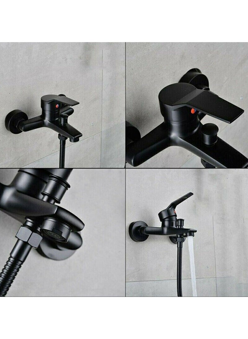 ارواق برشڈ نکل باتھ ٹب ٹونٹی وال ماؤنٹ مکسر ٹیپ ہینڈ شاور ٹب فلر - Image 5