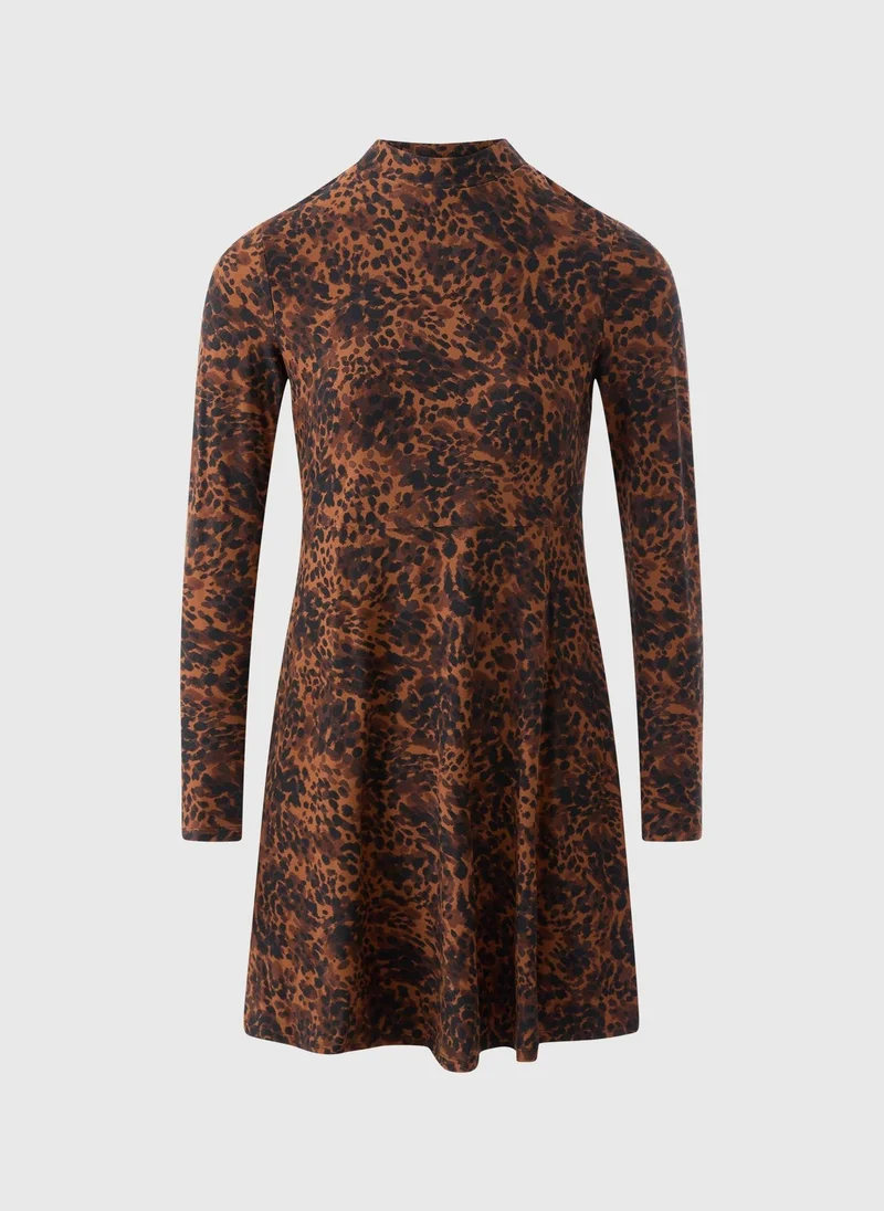 ماتلان Brown Animal Supersoft Mini Dress