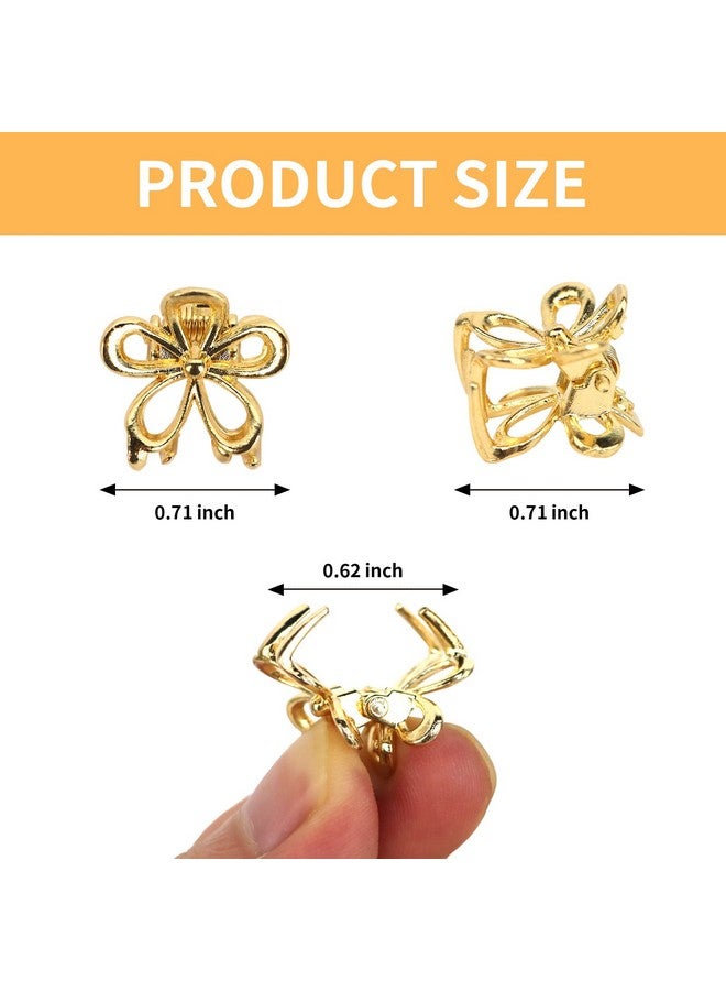 ACO-UINT Hair Clip, 12 Pcs Gold Flower Hair Claws for Women, Mini Metal Claw Clips, Cute Hair Accessories for Women and Girls - Image 2