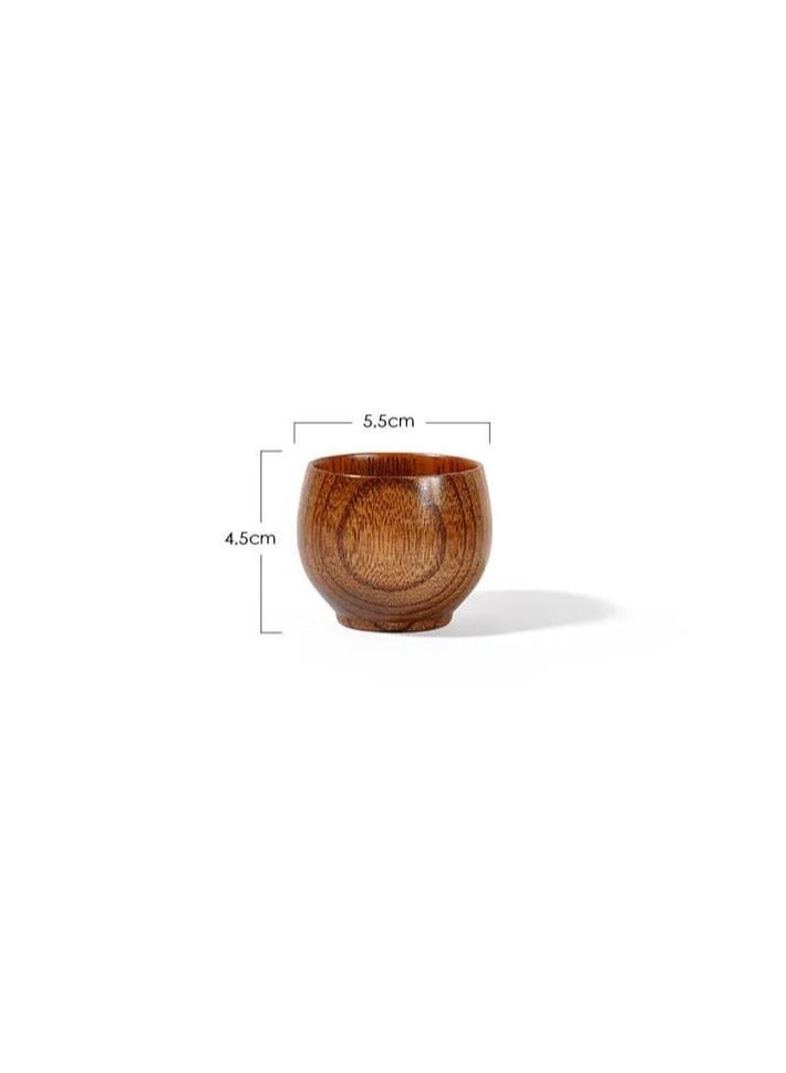 Liying 3Pcs Wooden Tea u0026 Coffee Cup 50ml, Japanese Tea Cup Solid Wood Drinking Cup Teacup Glass for Milk, Hot Drinks  - Image 2
