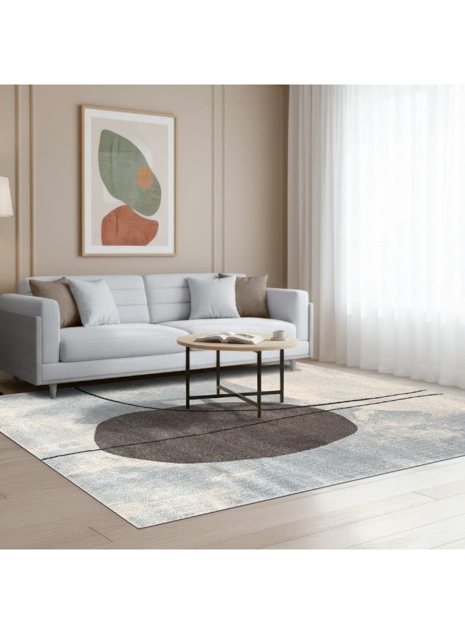 DANUBE HOME Sahara Modern Abstracts Rug | Washable Modern Rugs Style | Polypropylene + Polyester Area Rug Floor Covering | Indoor Carpet For Living Room Dining Bedroom 240X340cm-Brown-231200400585 - Image 2