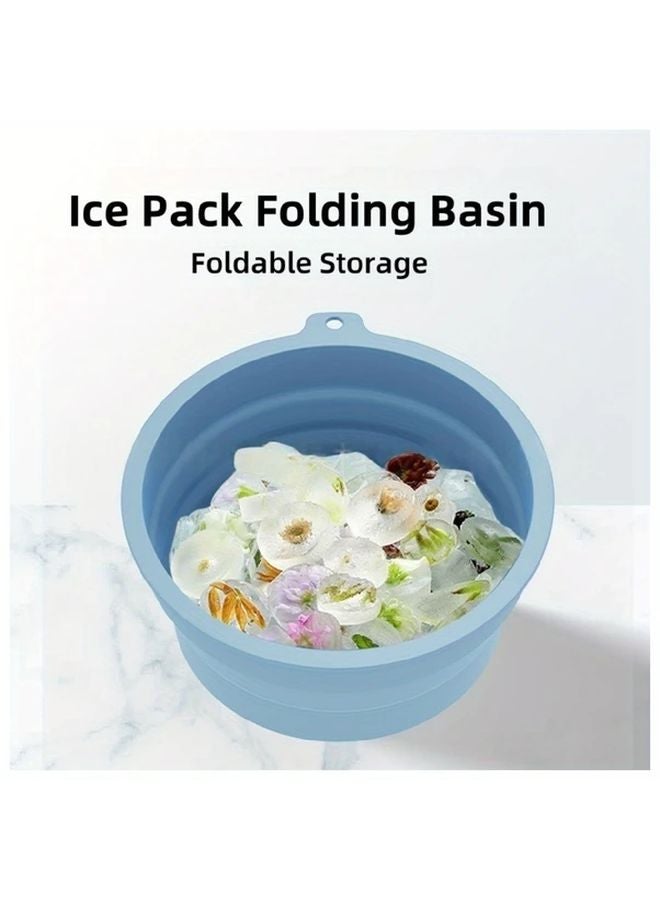 Purple Portable Collapsible Ice Face Basin with Built In Tray for Cold Water Facial Cleansing Bathing Spa - Image 5