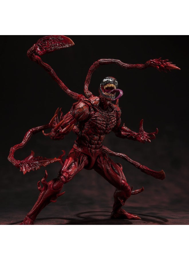 Soul Limit SHF Marvel Movie Venom 2 Slaughter Joint Movable Figure Hand-made Model Ornaments-Color:Shf Slaughter