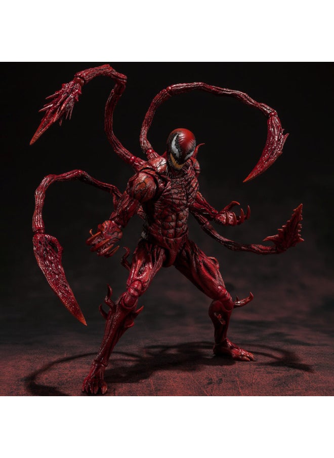Soul Limit SHF Marvel Movie Venom 2 Slaughter Joint Movable Figure Hand-made Model Ornaments-Color:Shf Slaughter