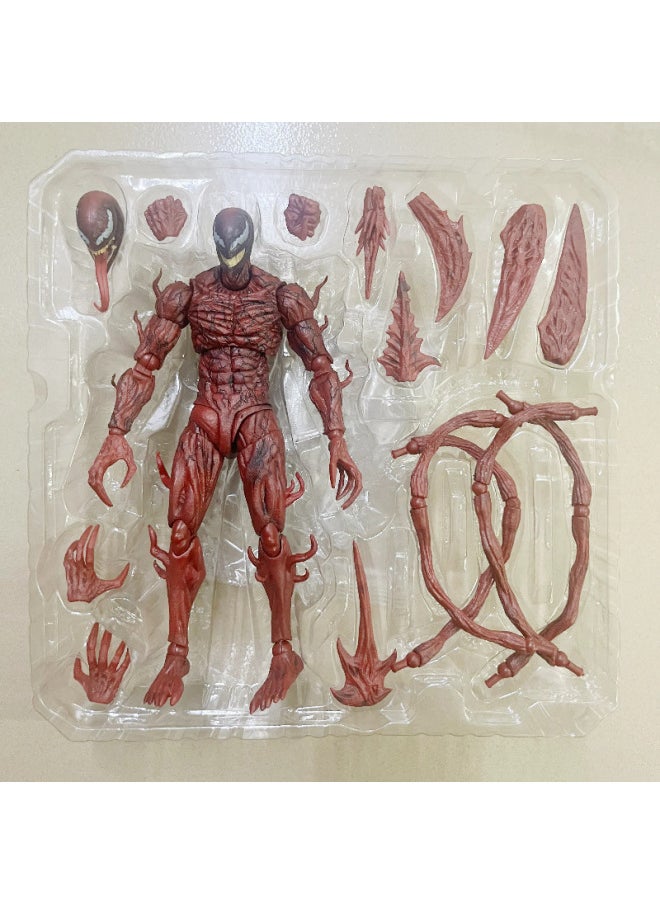 Soul Limit SHF Marvel Movie Venom 2 Slaughter Joint Movable Figure Hand-made Model Ornaments-Color:Shf Slaughter