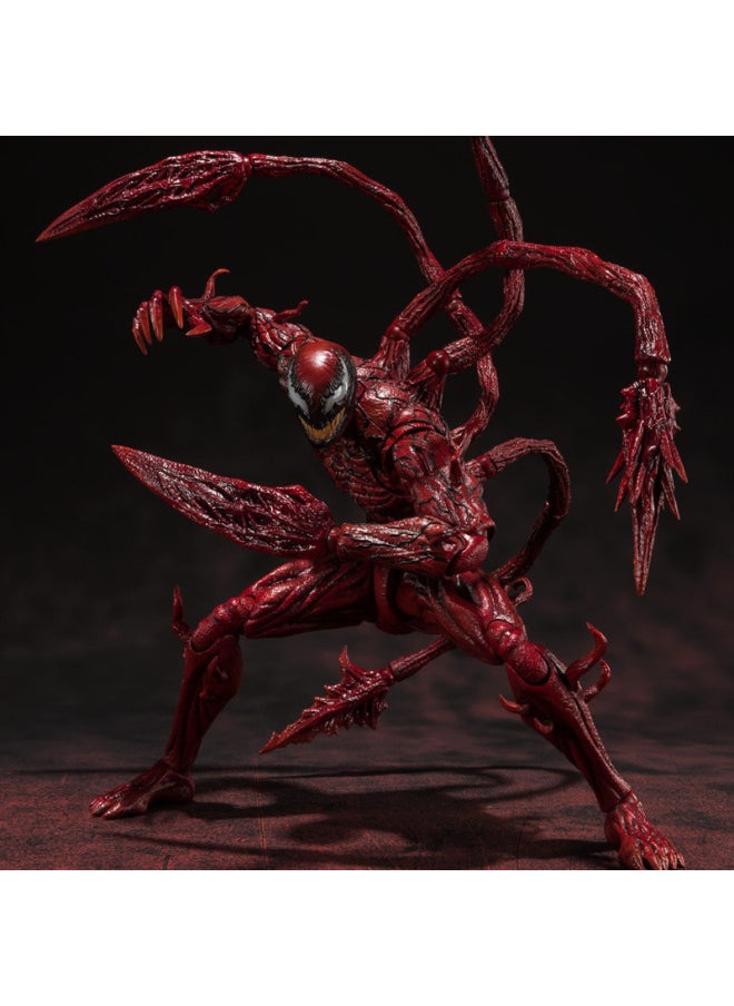Soul Limit SHF Marvel Movie Venom 2 Slaughter Joint Movable Figure Hand-made Model Ornaments-Color:Shf Slaughter