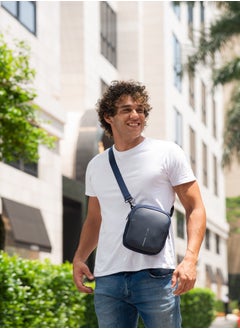 XD DESIGN Boxy Sling | Adjustable Cross Body Bag, 3-Ways to Wear (Cross Body, Shoulder, Waist), Hidden Rear & Water Bottle Pockets, Recycled Fabric, Ideal for City Tour - Navy Blue  - Image 2
