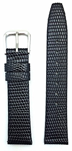 NewLife 16mm Black, Short, Genuine Leather Watchband | Round Lizard Grain, Flat, Smooth Replacement Watchstrap for Men and Women that brings to Any Watch (Men's Short Length) - Image 3