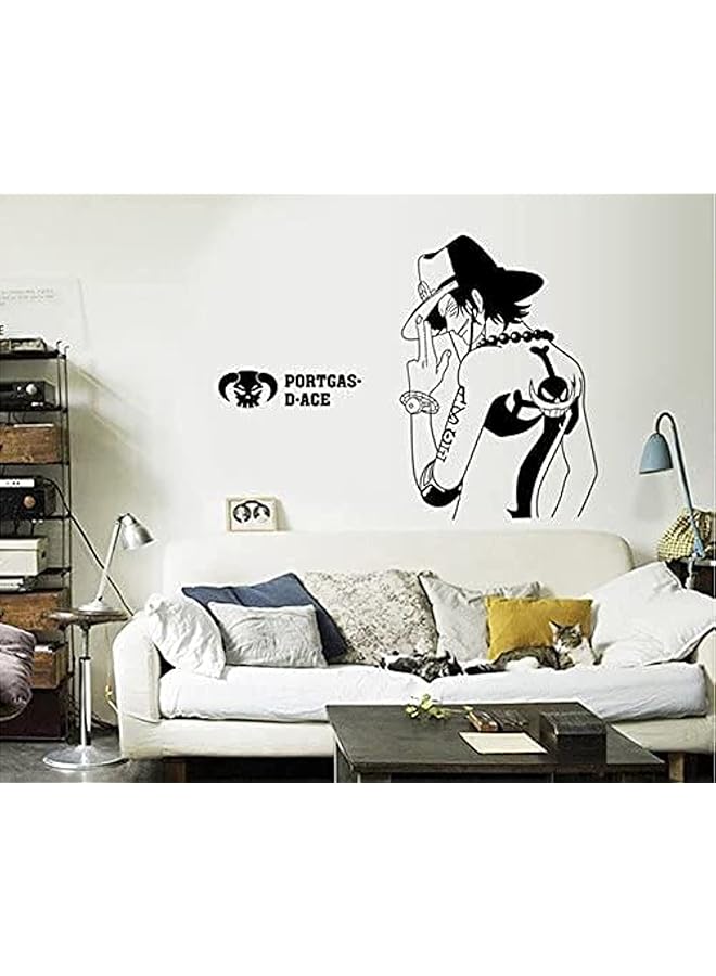 erorex Anime One Piece Flame Man Portgus D Ace Wall Sticker Monkey D Luffy Br Ace Wallpaper Bedroom Living Room Wallpaper Boy Room Wallpaper Tv Background Wall. - Image 1