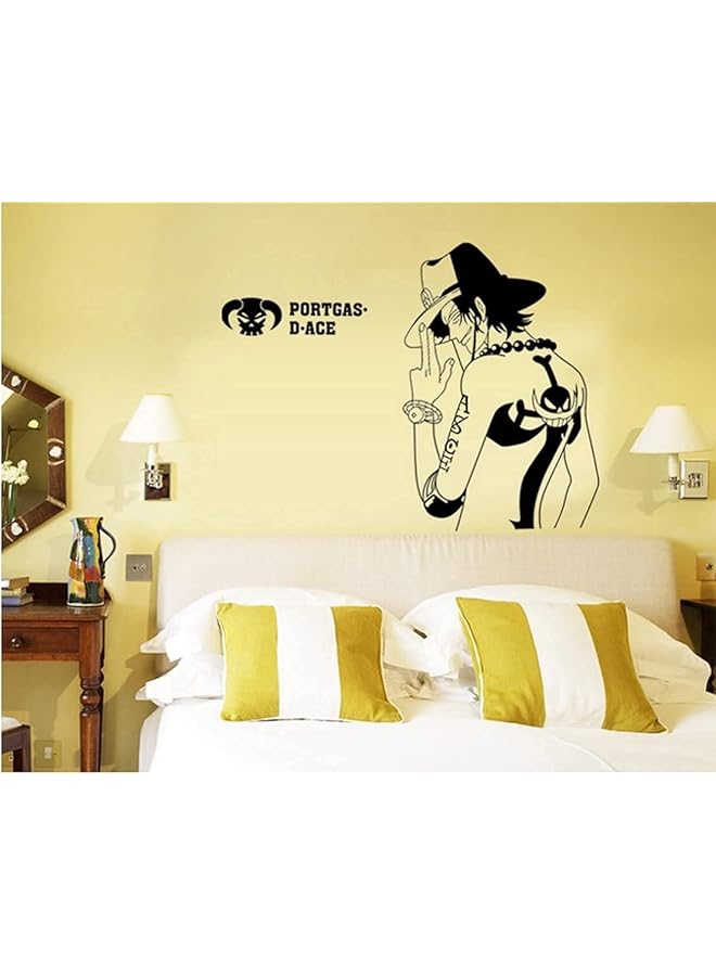 erorex Anime One Piece Flame Man Portgus D Ace Wall Sticker Monkey D Luffy Br Ace Wallpaper Bedroom Living Room Wallpaper Boy Room Wallpaper Tv Background Wall. - Image 2