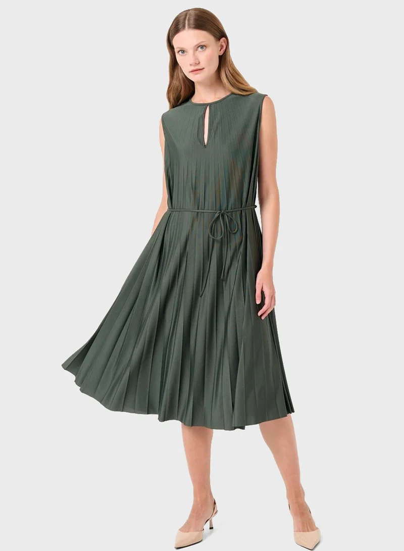 Jimmy Key Pleated Sleeveless Dress