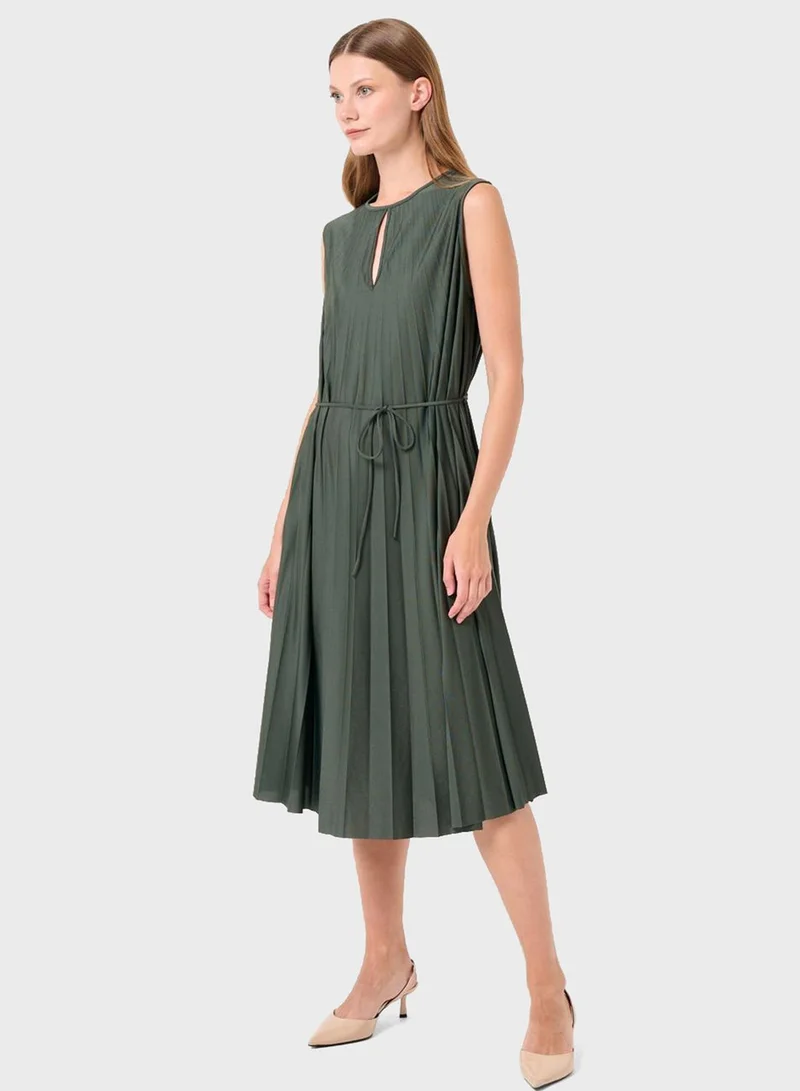 Jimmy Key Pleated Sleeveless Dress