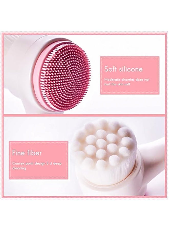 Generic Manual Facial Cleansing Brush, 2 in 1 Skin Care Facial Brush, Silicone Facial Cleanser, Dual Action Face Washing Brush for Deep Pore Massage and Exfoliation (Multicolor) - Image 3