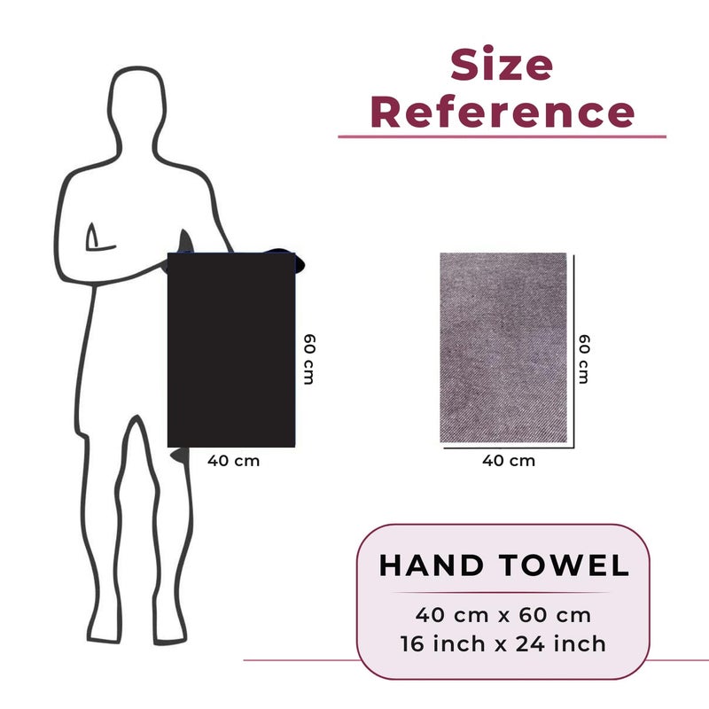 Värde ® Premium 8 Pcs Hand Towels | 250 GSM Cotton | Face Towel | Kitchen Towel | Floor Towel | Soft Towels | Size 16W x 25L Inches | Striped & Solid Pattern. (Pack of 8) - Image 4