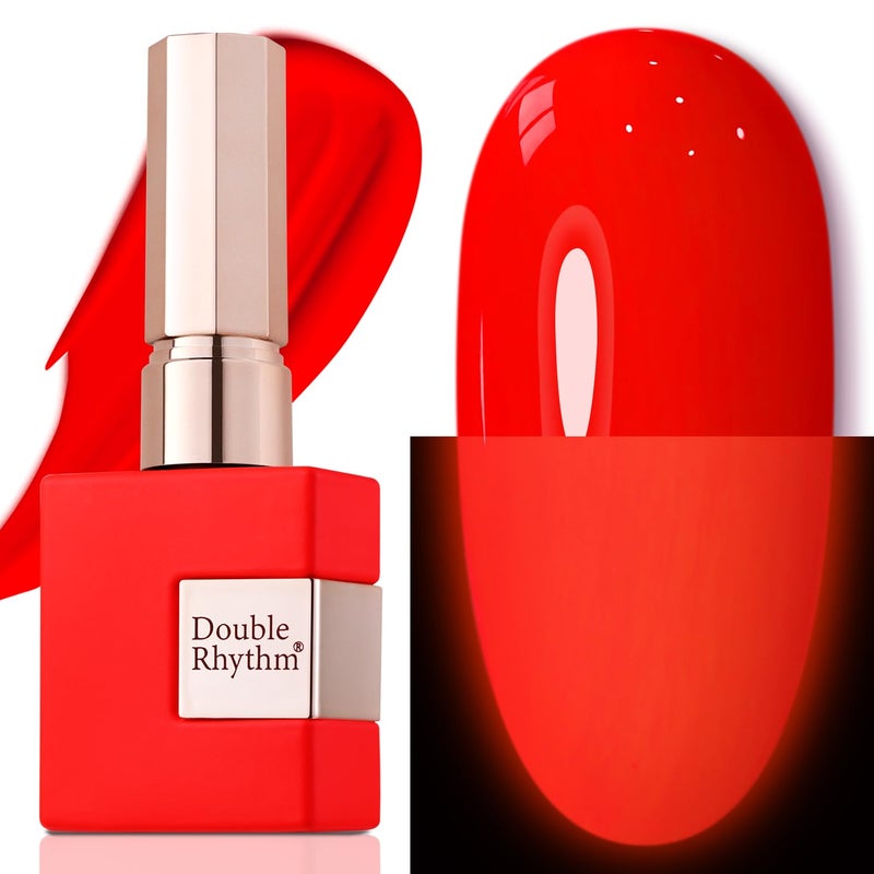 Double Rhythm 15ML Gel Nail Polish Pure Sheer Same Color Same Bottle Soak Off Gel Polish Art Manicure Salon DIY at Home for Women (Neon Red-A1422) - Image 1