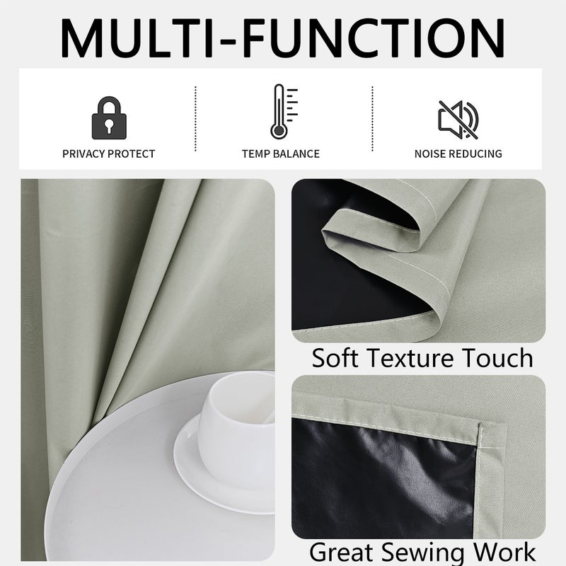 إيزي سو 2 لوحات ستائر معتمة 100٪ 2 قطعة أغطية نوافذ لغرفة النوم ستائر معتمة معزولة حرارياً ستائر معتمة تمنع الضوء ستائر معتمة للنافذة ستائر غرفة النوم بيضاء - Image 3