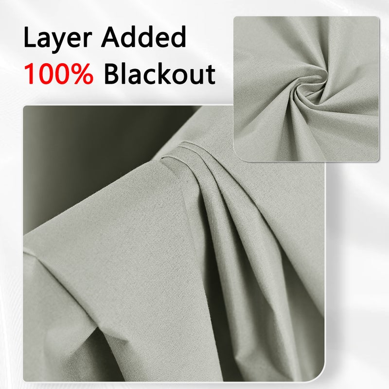 إيزي سو 2 لوحات ستائر معتمة 100٪ 2 قطعة أغطية نوافذ لغرفة النوم ستائر معتمة معزولة حرارياً ستائر معتمة تمنع الضوء ستائر معتمة للنافذة ستائر غرفة النوم بيضاء - Image 5