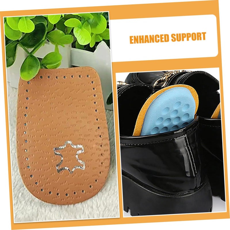 Thickened Brown Leather Heel Pads Anti Wear Shoe Cushions Size L 40 45 for Fatigue Relief - Image 4