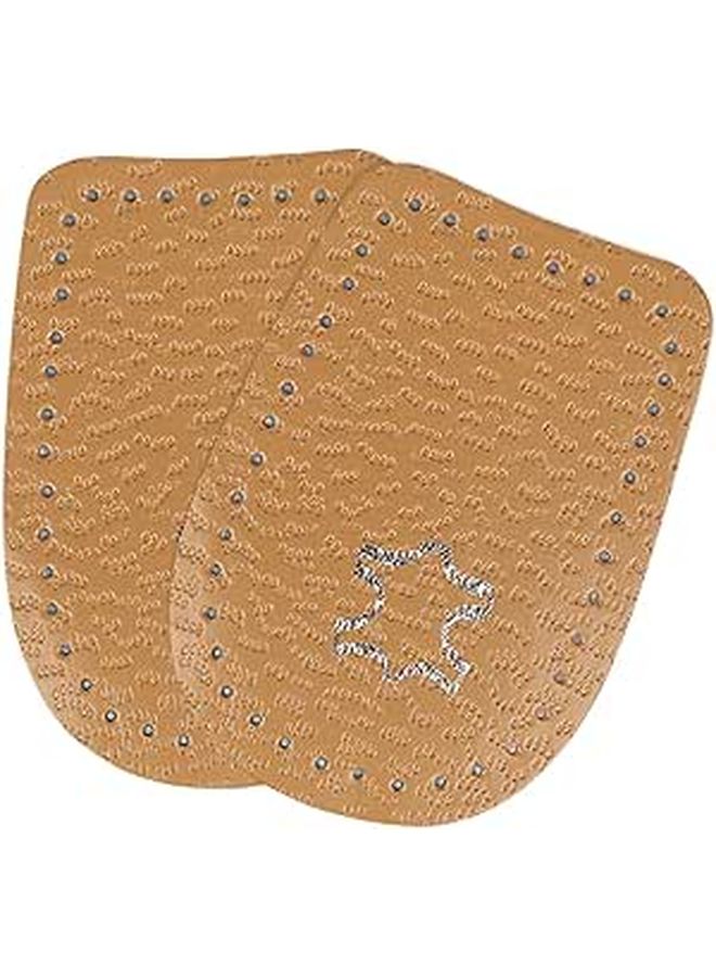 Thickened Brown Leather Heel Pads Anti Wear Shoe Cushions Size L 40 45 for Fatigue Relief - Image 1