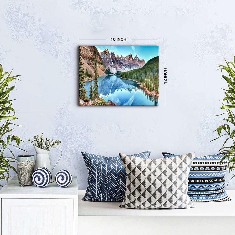 YOOOAHU Colorado Wall Art Banff Mountain Moraine Lake National Park Photo Canvas Prints Forest Wall Decor Living Room Bedroom Artwork Nature Landscape Framed Pictures Bathroom Office Home Decorations 12x16” - Image 5