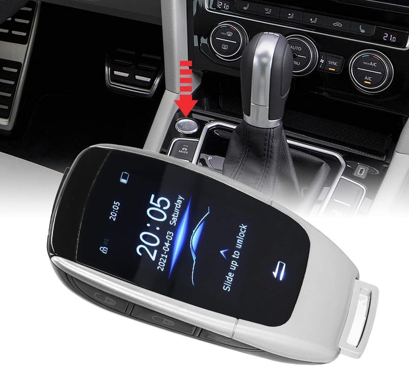 Tyenaza Smart Remote Key, Universal TK900 LCD Touch Screen Smart Key Remote Keyless Entry for Start Stop Engine Button Models(Sliver) - Image 2