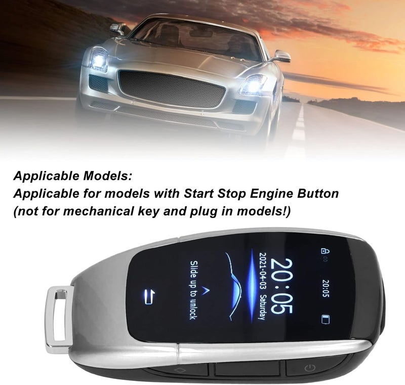 Tyenaza Smart Remote Key, Universal TK900 LCD Touch Screen Smart Key Remote Keyless Entry for Start Stop Engine Button Models(Sliver) - Image 5