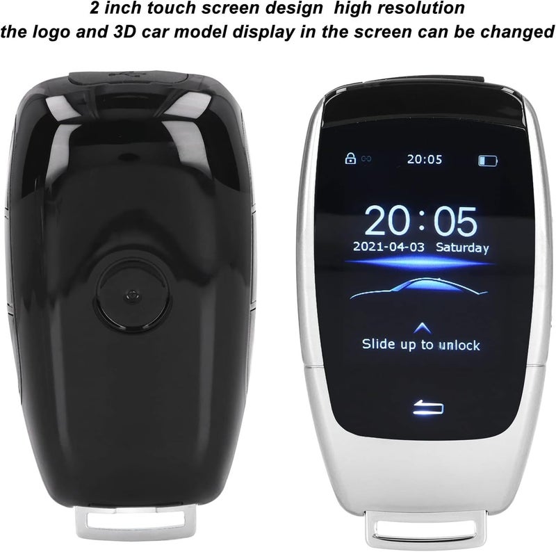 Tyenaza Smart Remote Key, Universal TK900 LCD Touch Screen Smart Key Remote Keyless Entry for Start Stop Engine Button Models(Sliver) - Image 3