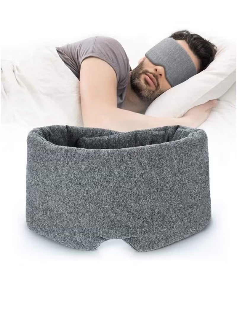 Generic 100% Handmade Cotton Sleep Mask Blackout - Comfortable & Breathable Eye Mask for Sleeping Adjustable Blinder Blindfold Airplane with Travel Pouch - Best Night Companion Eyeshade for Women Men Kid  - Image 1