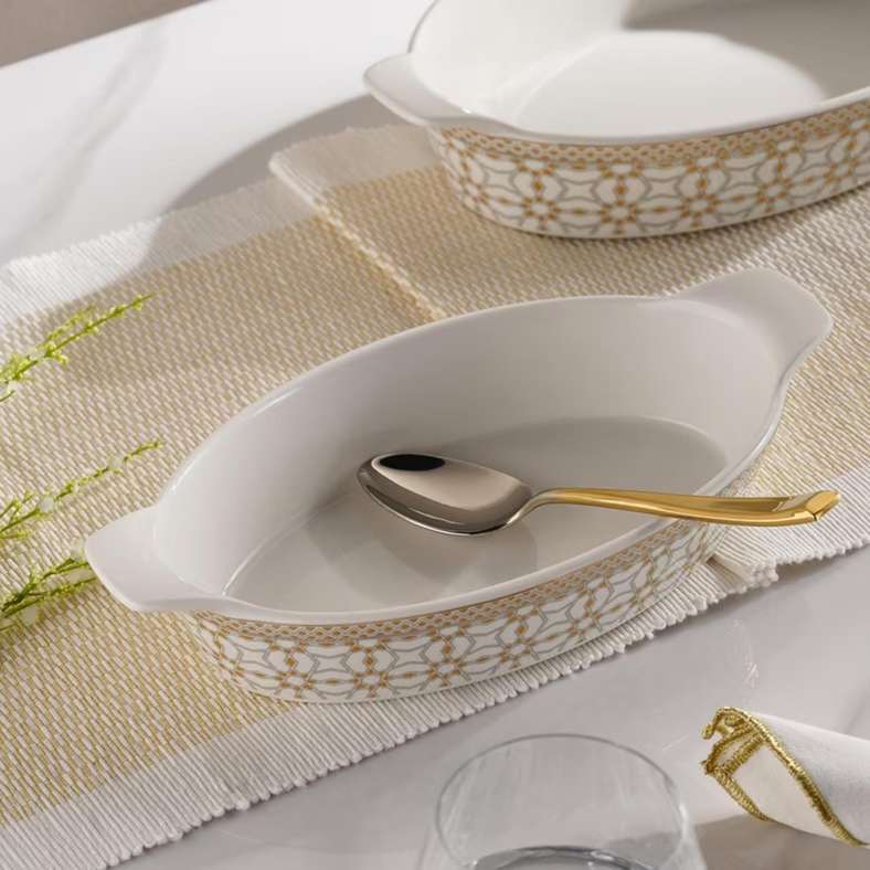Pan Home Miray Porcelain Oval Serving Dish 28.5x15x5.5cm -White - 202CWD9900145 - Image 1