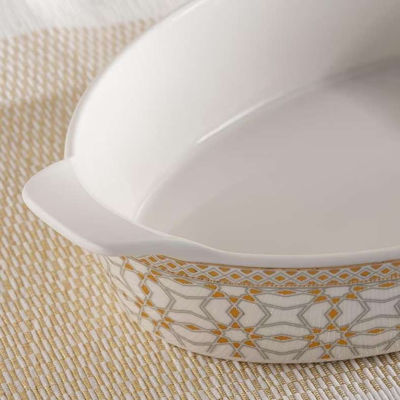 Pan Home Miray Porcelain Oval Serving Dish 28.5x15x5.5cm -White - 202CWD9900145 - Image 4