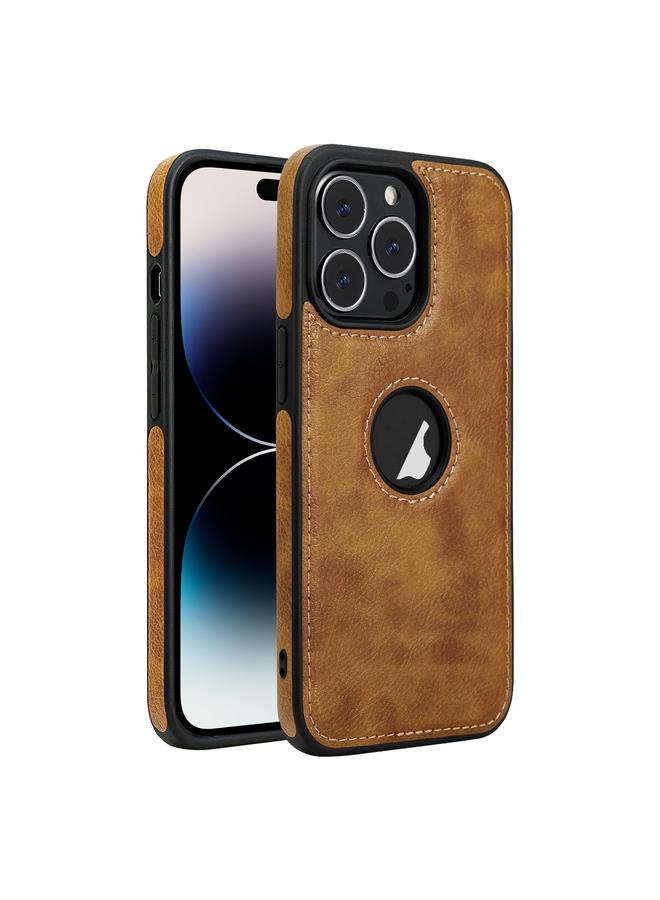 اس-توب جراب هاتف iPhone 14 Pro مصنوع من الجلد ومزين بخياطة - Image 1