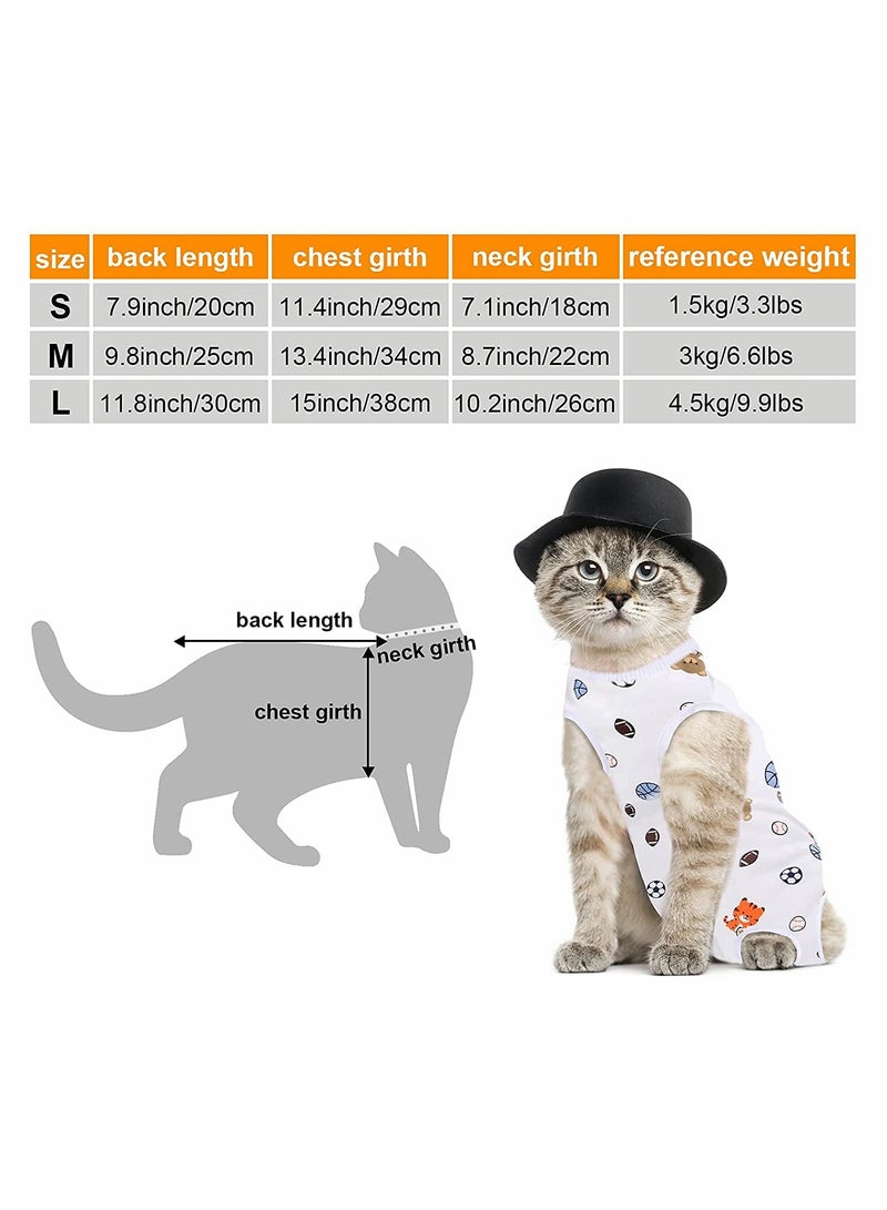 4 Pieces Cat Recovery Suit for Surgery and Wound Care Soft Cotton Breathable Clothing for Kittens and Cats - Image 4