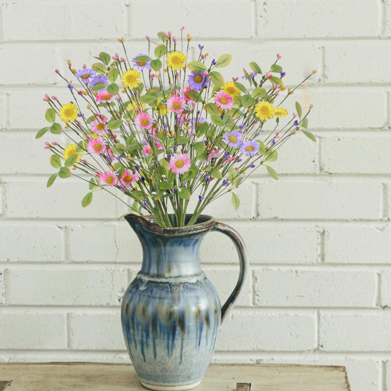 Yawwind 6 PCs Artificial Spring Flowers 17 Inches Summer Flower Branches Faux Floral Picks with Daisy Berry for Vase Home Indoors Flower Arrangements Table Centerpieces - Image 2