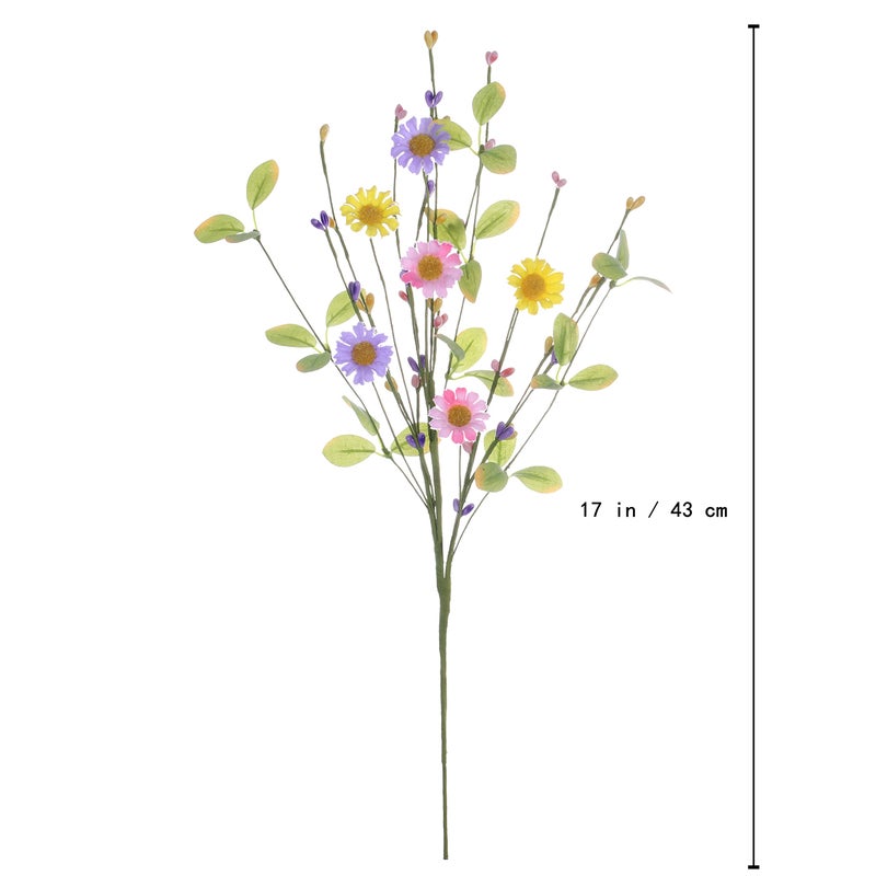Yawwind 6 PCs Artificial Spring Flowers 17 Inches Summer Flower Branches Faux Floral Picks with Daisy Berry for Vase Home Indoors Flower Arrangements Table Centerpieces - Image 5